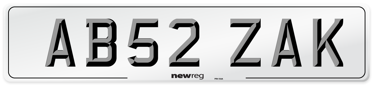 AB52 ZAK Number Plate from New Reg